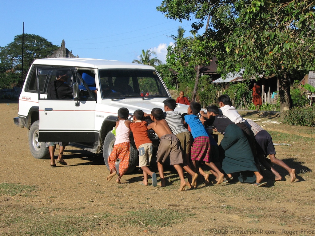 Pushing to start car 